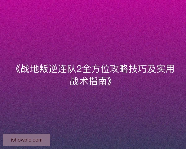 《战地叛逆连队2全方位攻略技巧及实用战术指南》